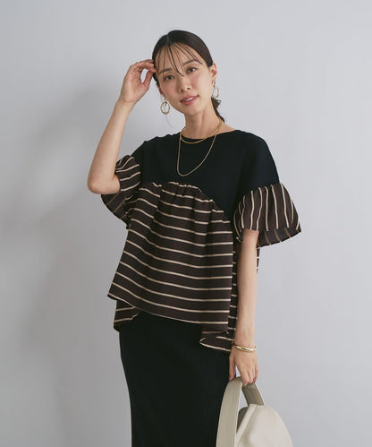 一件穿出時尚感針織拼接提花條紋