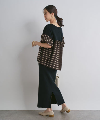 一件穿出時尚感針織拼接提花條紋