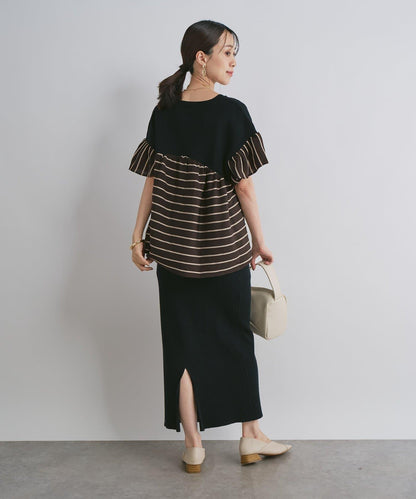 一件穿出時尚感針織拼接提花條紋