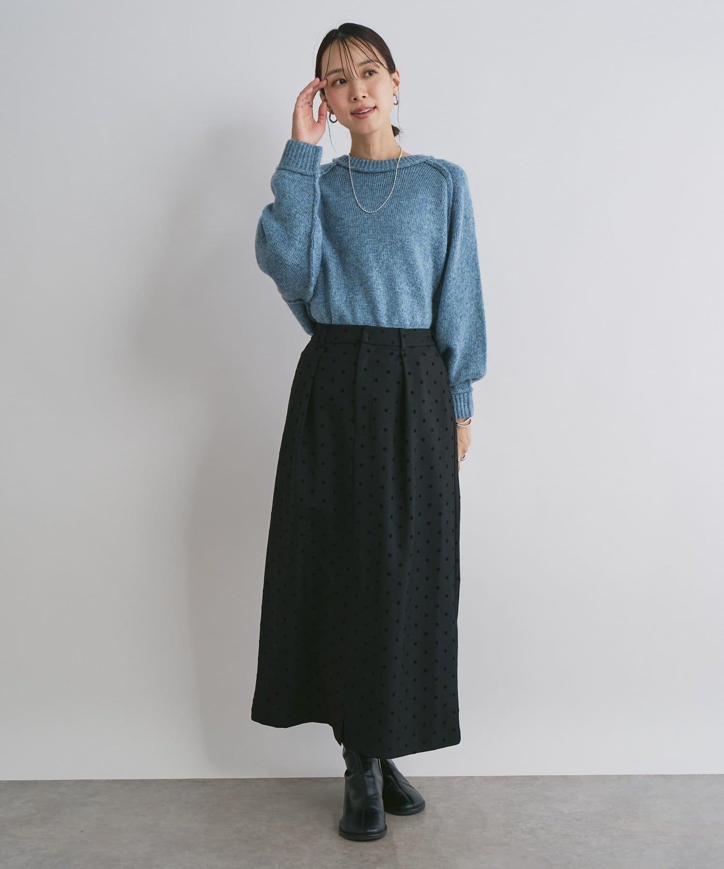 拉鍊亮絲紗線插肩袖針織衫