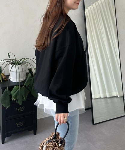 珍珠項鍊照片印花衛衣