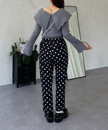 荷葉邊領針織上衣