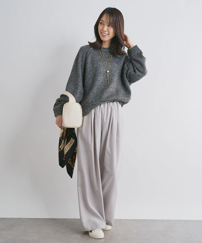 拉鍊亮絲紗線插肩袖針織衫