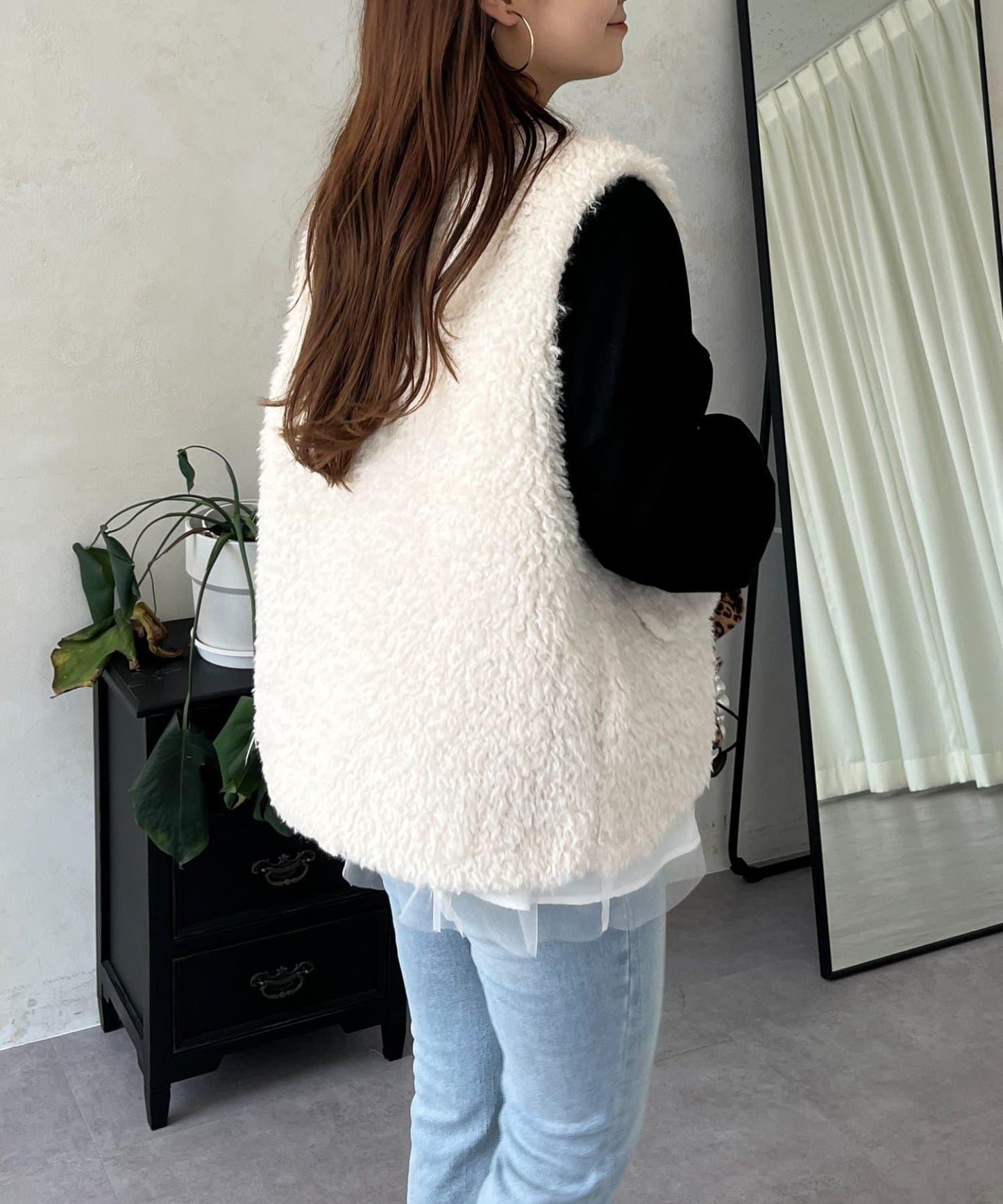 珍珠項鍊照片印花衛衣