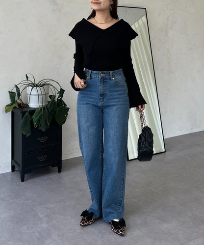 荷葉邊領針織上衣