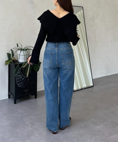 荷葉邊領針織上衣