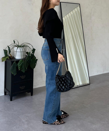 荷葉邊領針織上衣