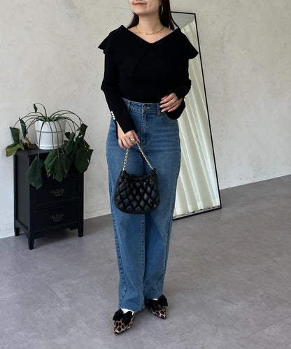 荷葉邊領針織上衣