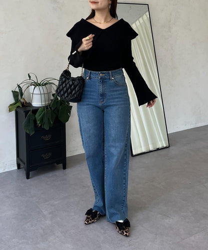 荷葉邊領針織上衣