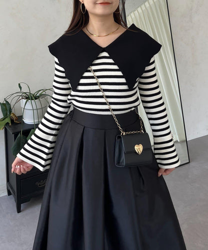 荷葉邊領針織上衣