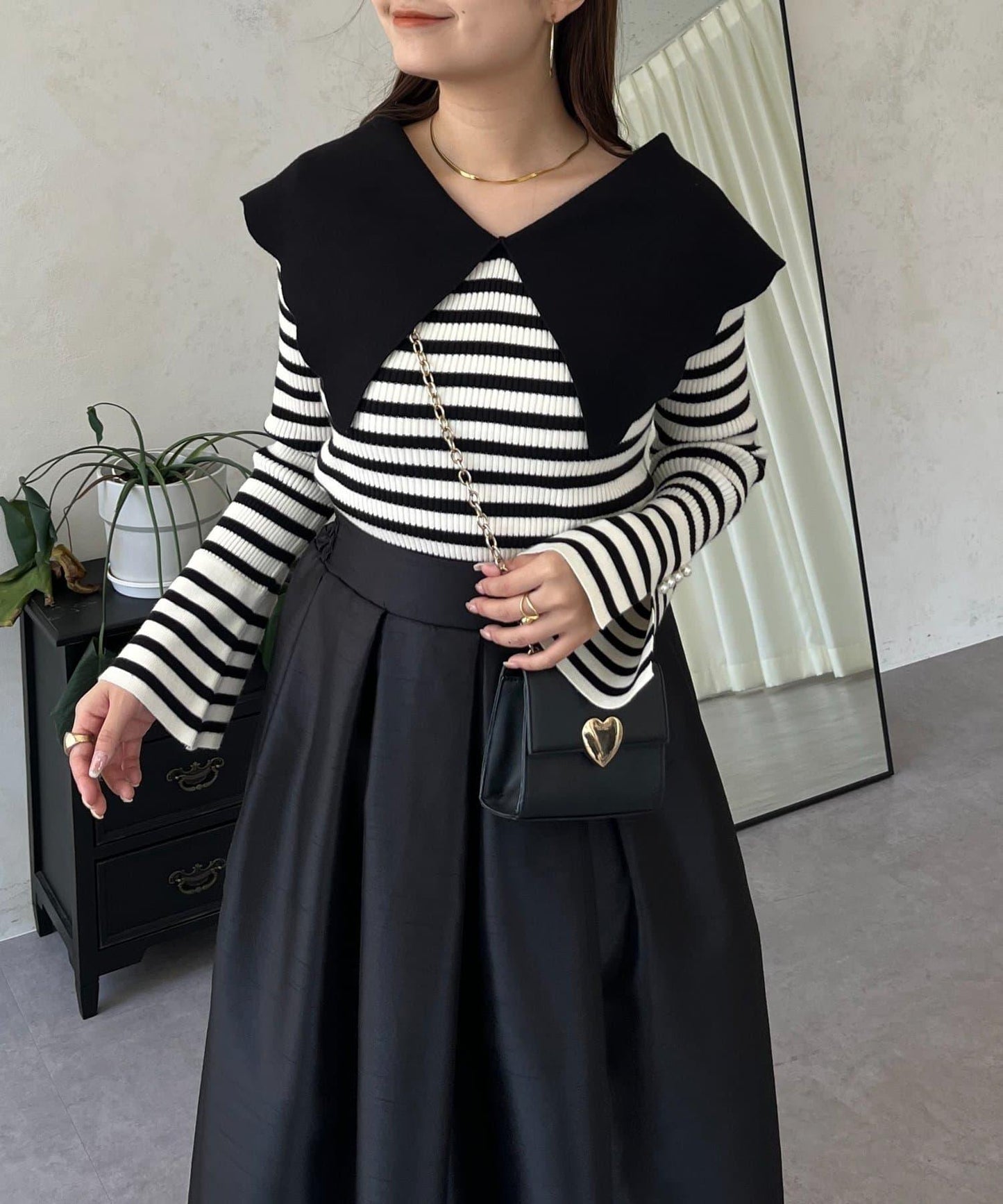 荷葉邊領針織上衣