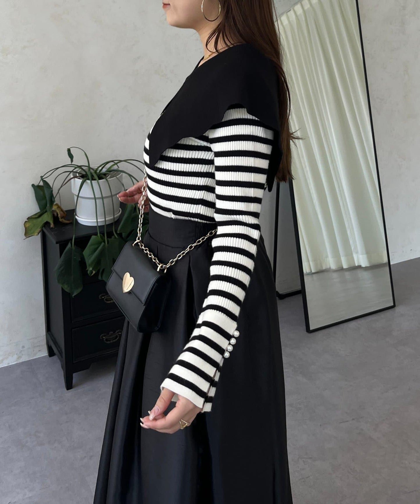 荷葉邊領針織上衣