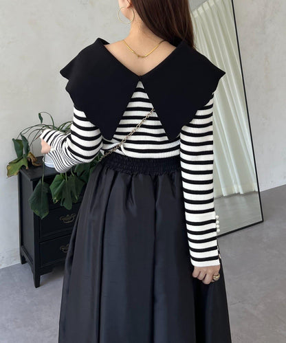 荷葉邊領針織上衣