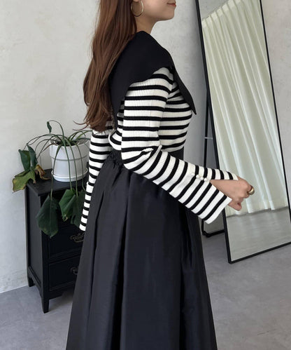 荷葉邊領針織上衣