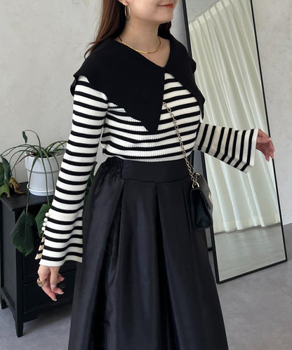 荷葉邊領針織上衣