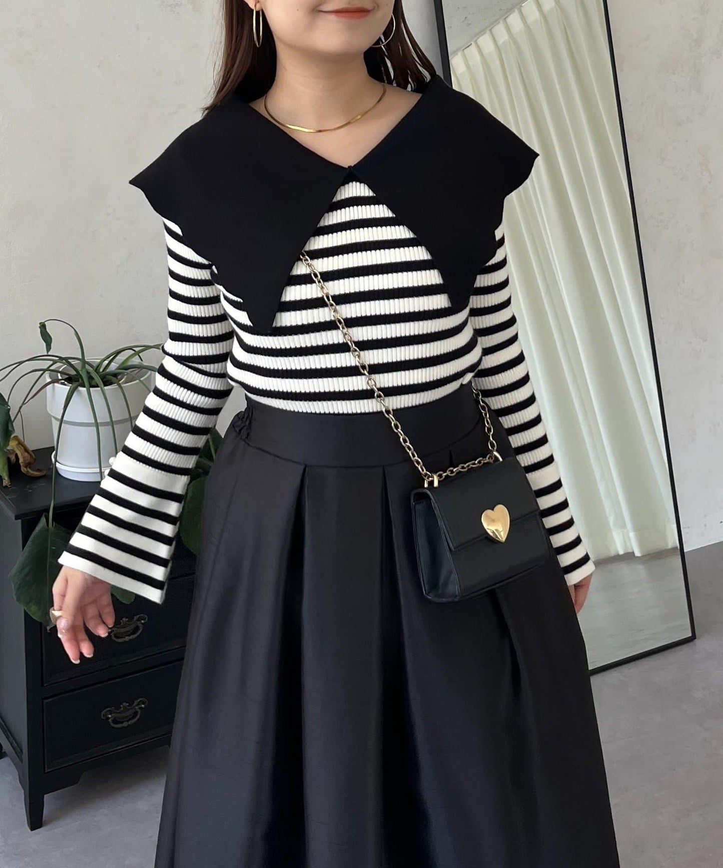 荷葉邊領針織上衣