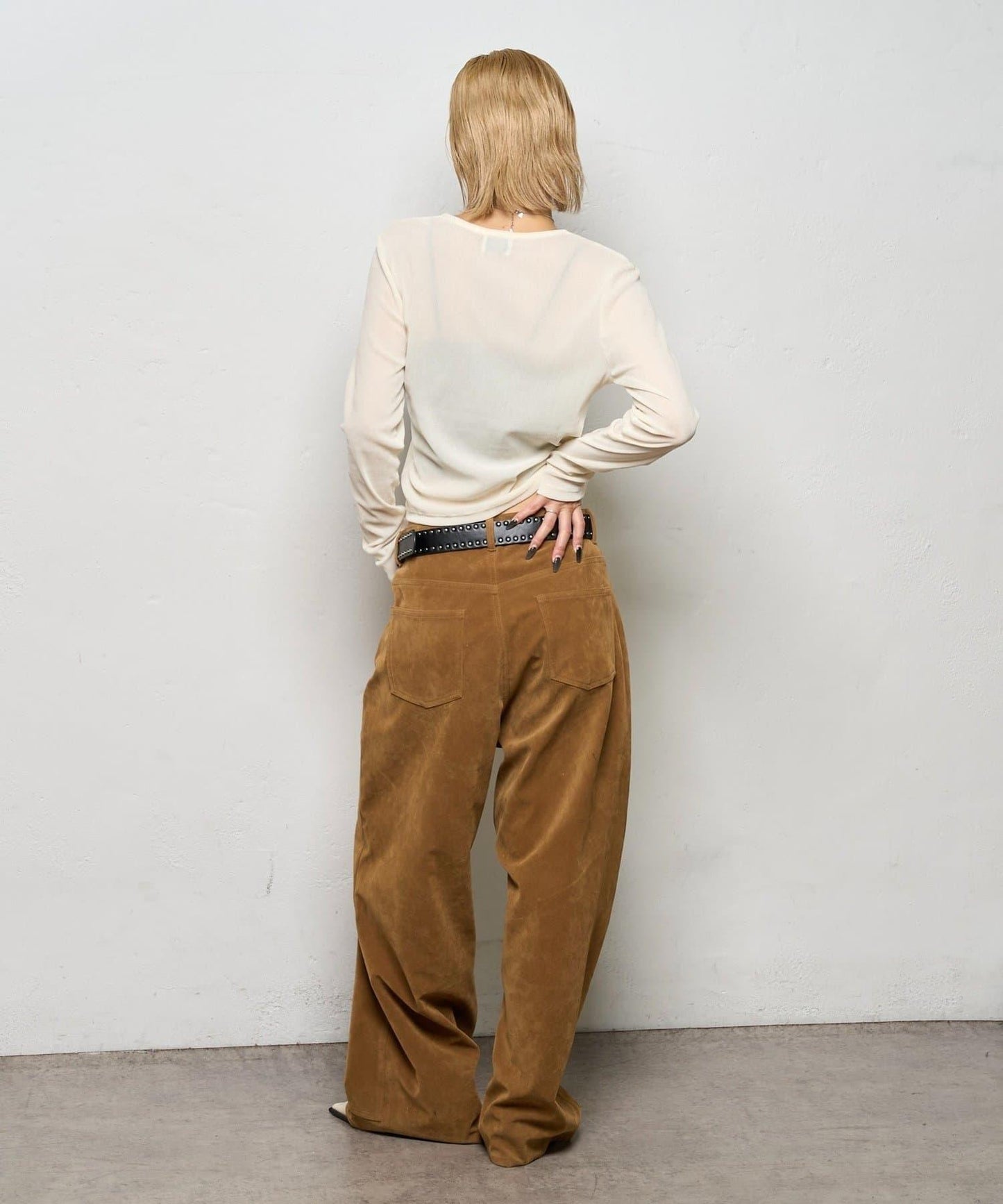 植絨網紗亨利領上衣