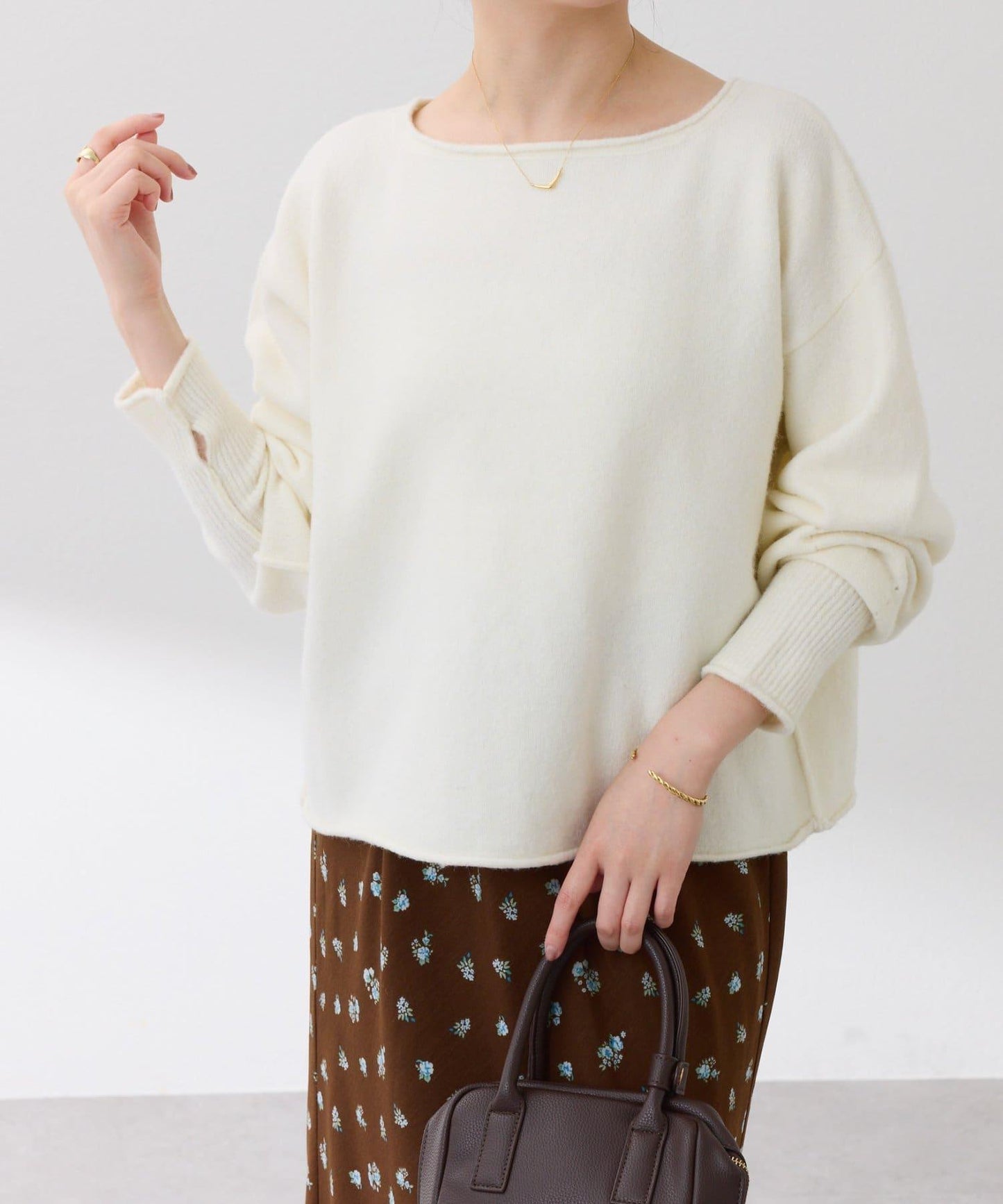 【前後兩穿】2WAY圓弧下襬亨利領針織衫