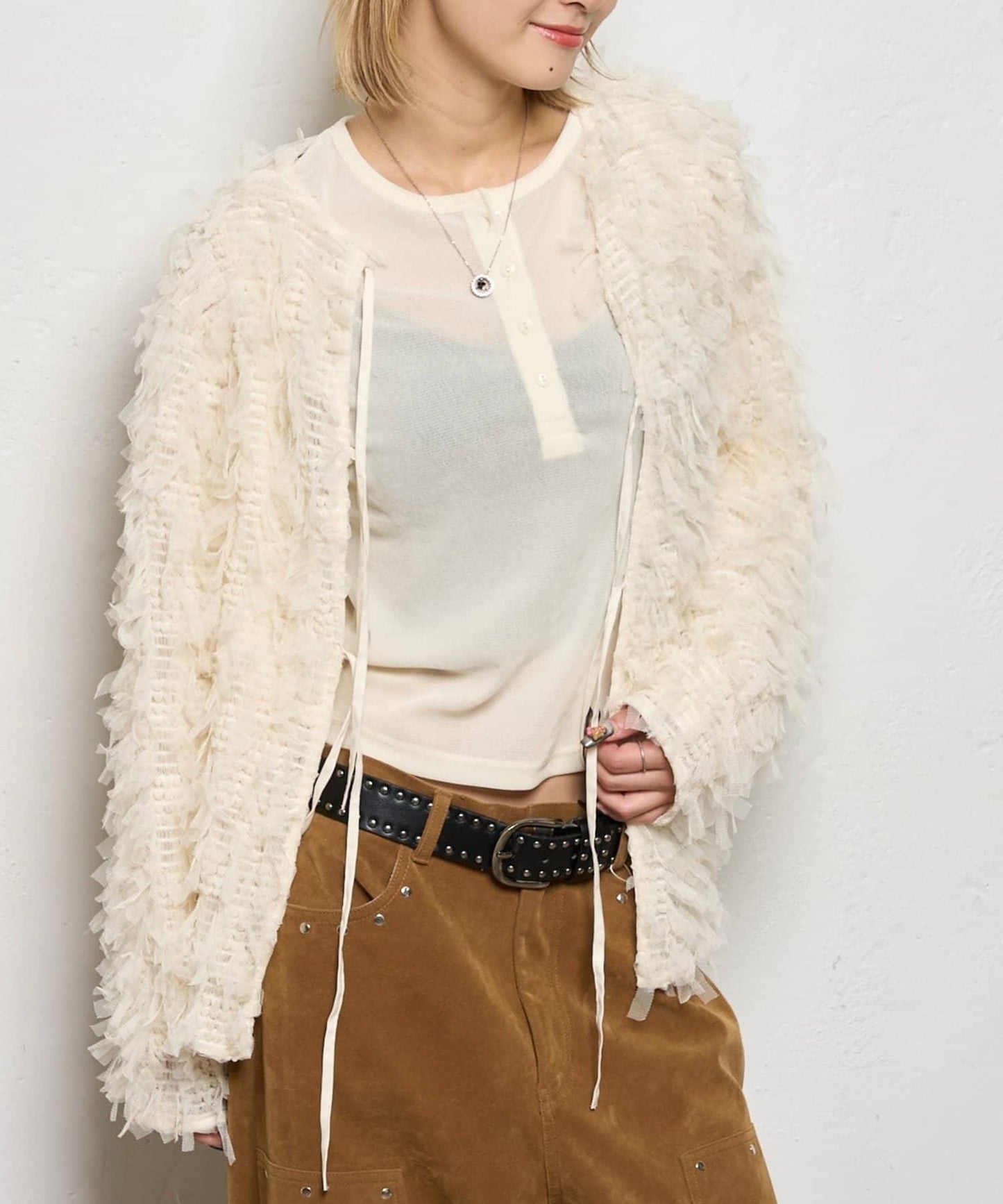 【WHO'S WHO gallery】網紗流蘇開衫