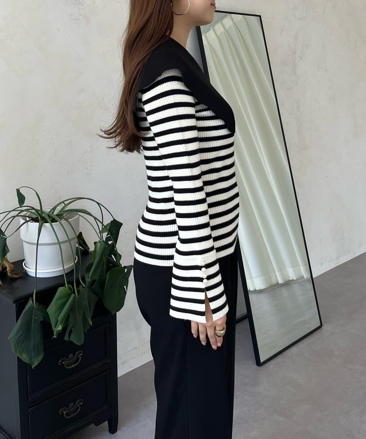 荷葉邊領針織上衣