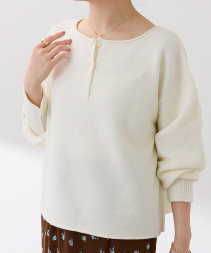 【前後兩穿】2WAY圓弧下襬亨利領針織衫