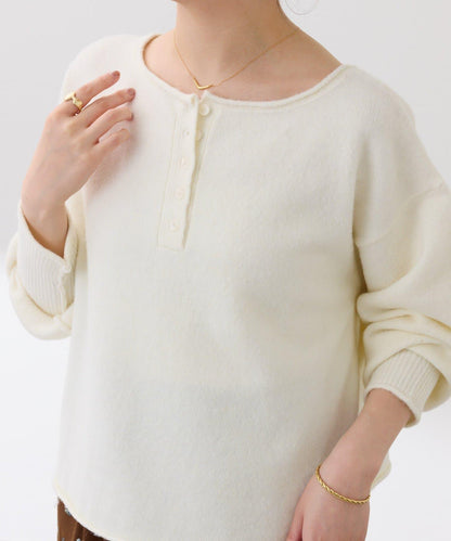 【前後兩穿】2WAY圓弧下襬亨利領針織衫