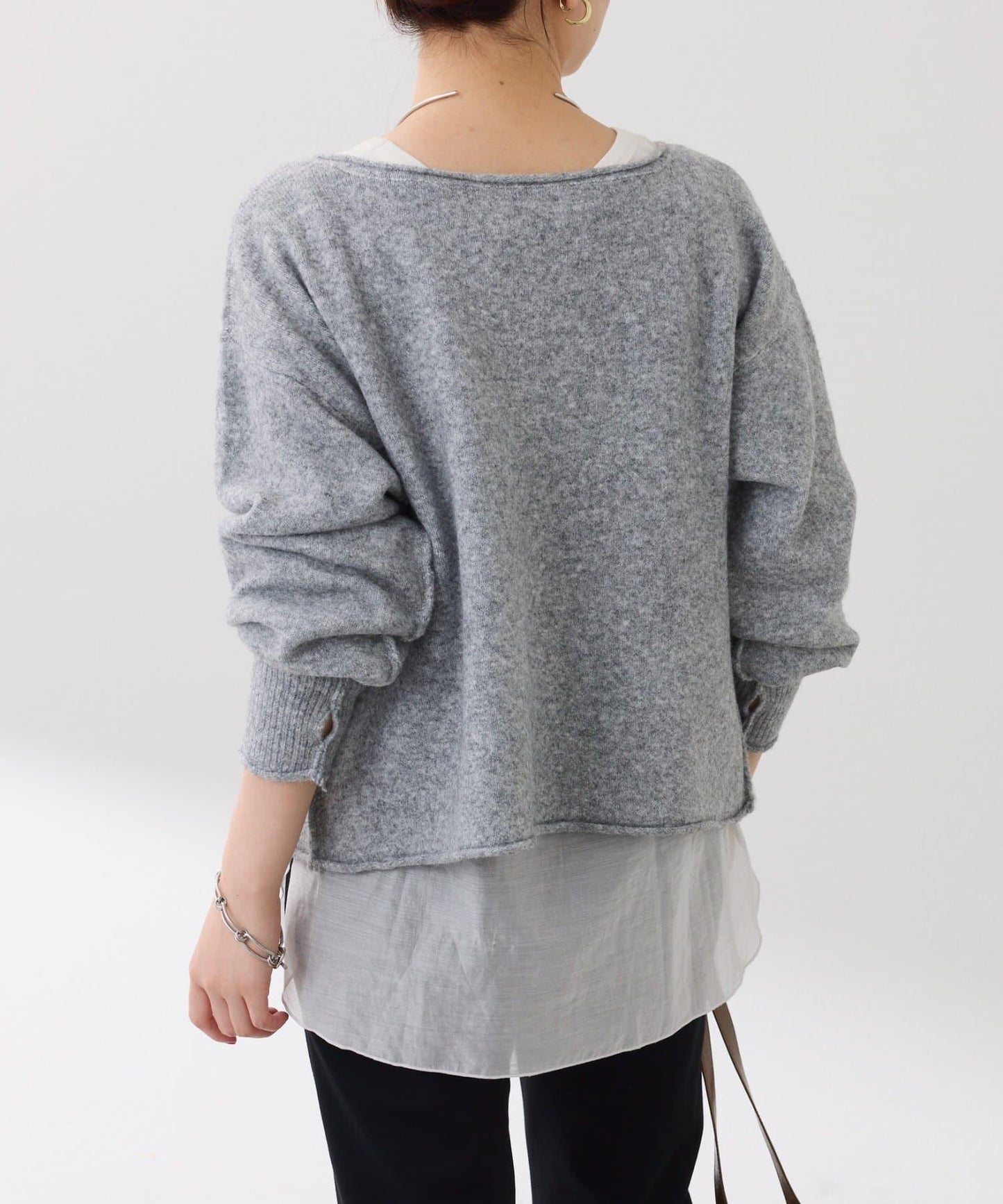 【前後兩穿】2WAY圓弧下襬亨利領針織衫