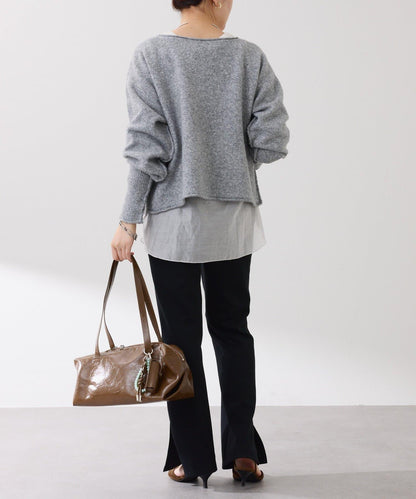 【前後兩穿】2WAY圓弧下襬亨利領針織衫