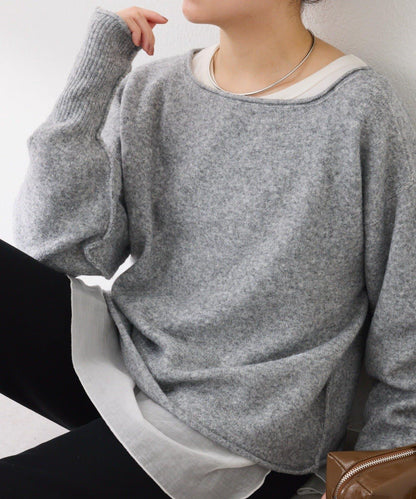 【前後兩穿】2WAY圓弧下襬亨利領針織衫