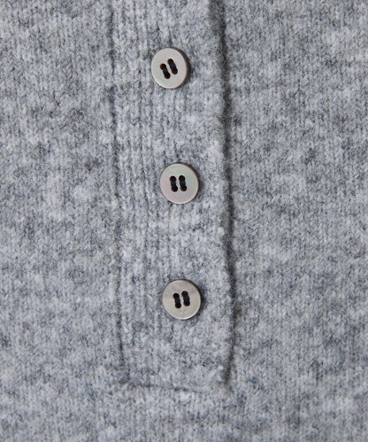 【前後兩穿】2WAY圓弧下襬亨利領針織衫