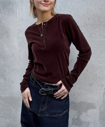 植絨網紗亨利領上衣