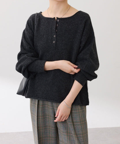 【前後兩穿】2WAY圓弧下襬亨利領針織衫