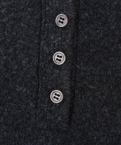 【前後兩穿】2WAY圓弧下襬亨利領針織衫