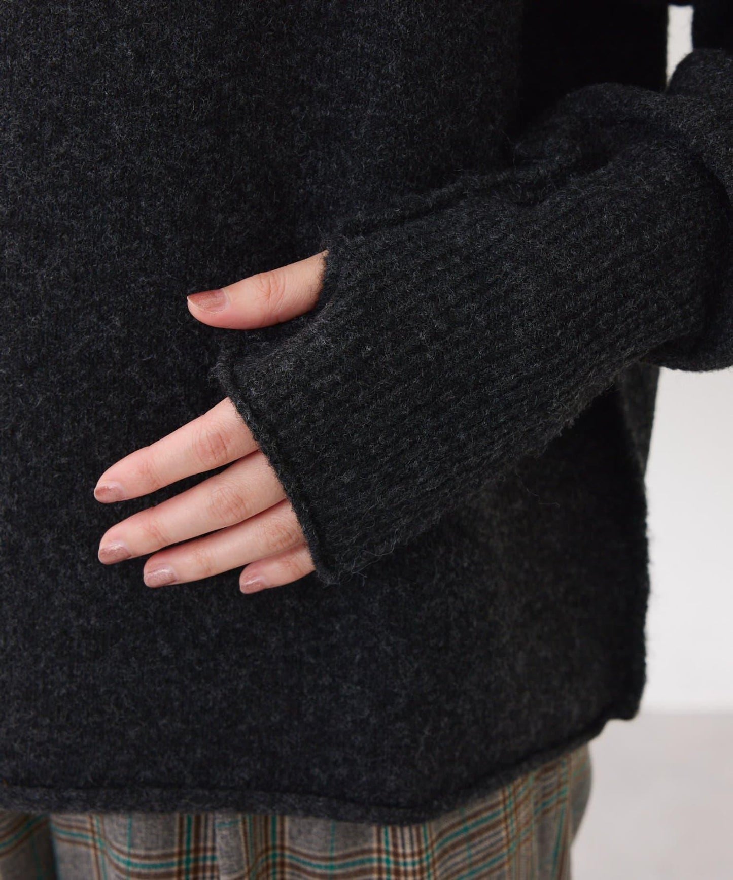 【前後兩穿】2WAY圓弧下襬亨利領針織衫