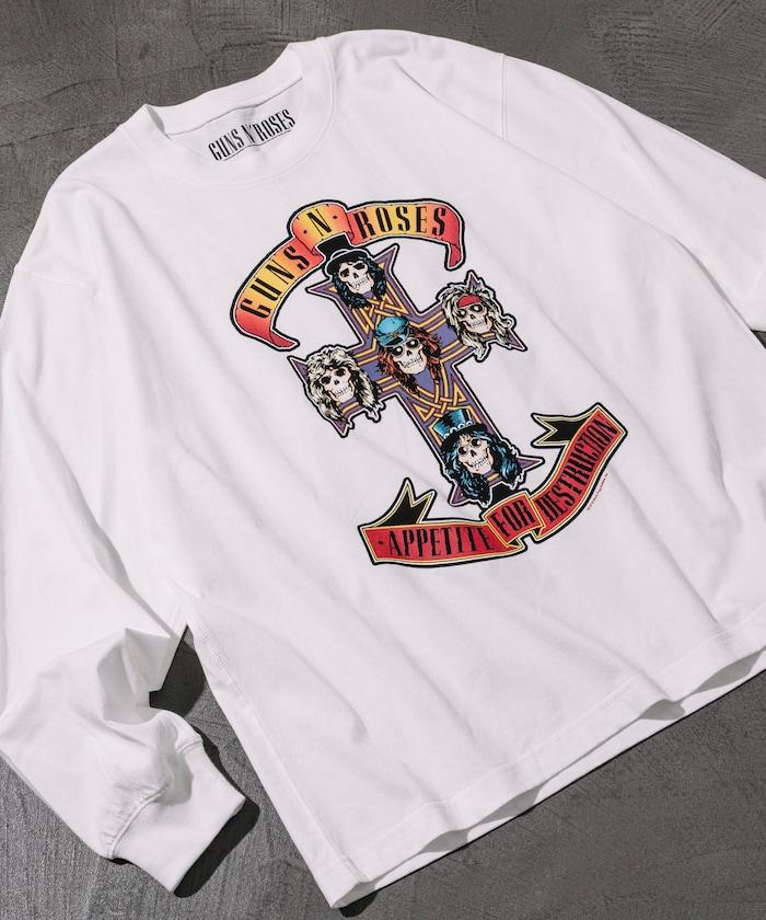 【EXCLUSIVE】GUNS N ROSES 槍與玫瑰 前印花長袖T恤