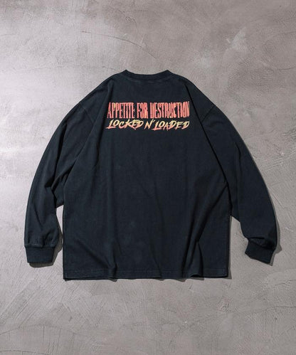 【EXCLUSIVE】GUNS N ROSES 槍與玫瑰 前印花長袖T恤