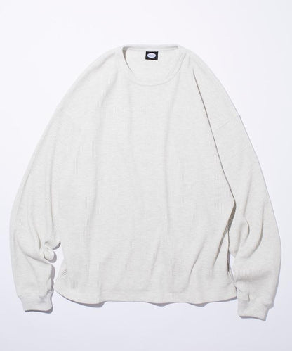 寬鬆版型長袖華夫格保暖長袖T恤