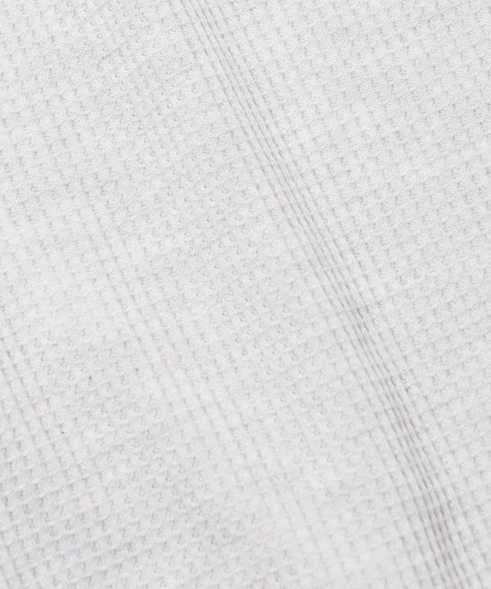 寬鬆版型長袖華夫格保暖亨利領長袖T恤