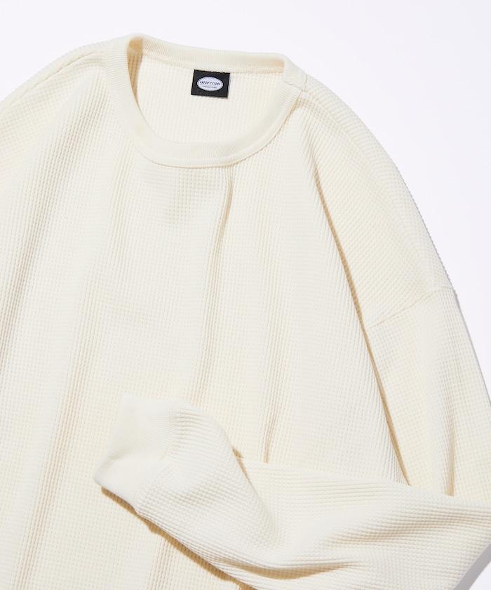 寬鬆版型長袖華夫格保暖長袖T恤