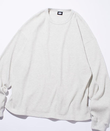 寬鬆版型長袖華夫格保暖長袖T恤