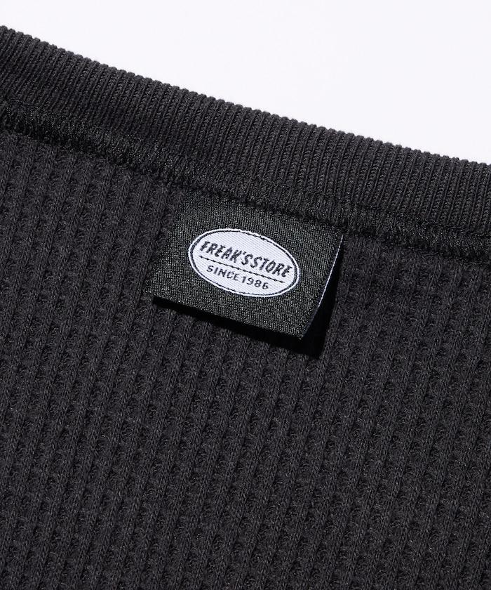 寬鬆版型長袖華夫格保暖亨利領長袖T恤