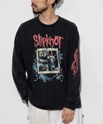 【EXCLUSIVE】復古風格 Slipknot 圖案長袖T恤
