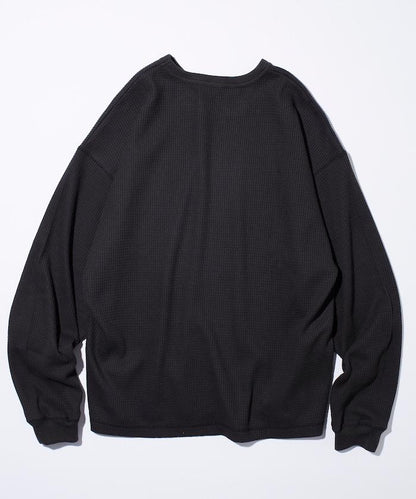 寬鬆版型長袖華夫格保暖長袖T恤