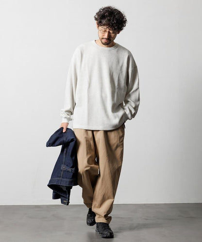 寬鬆版型長袖華夫格保暖長袖T恤