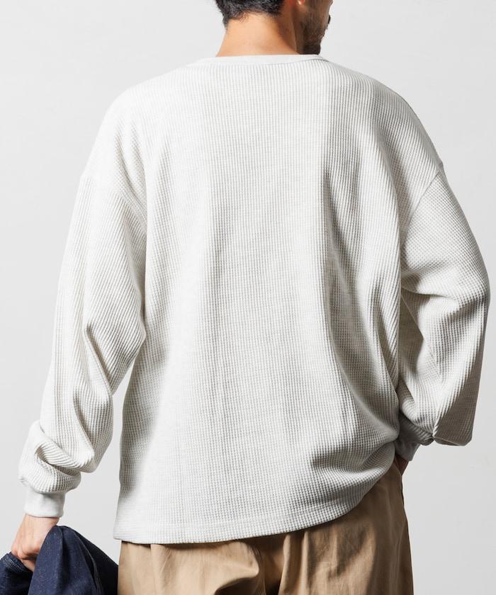 寬鬆版型長袖華夫格保暖長袖T恤