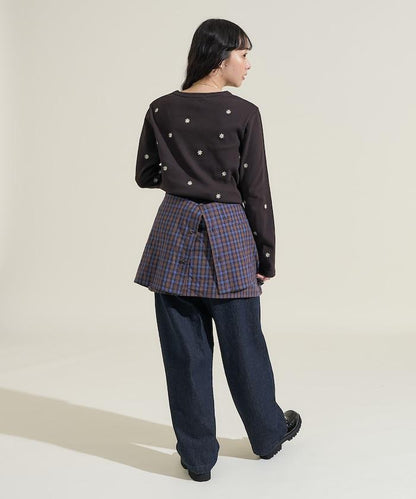 小雛菊刺繡長袖T恤