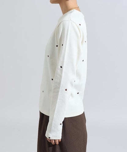 迷你愛心刺繡長袖T恤