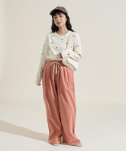 小雛菊刺繡長袖T恤