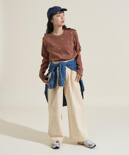 迷你愛心刺繡長袖T恤