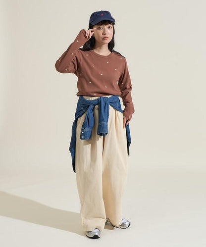 迷你愛心刺繡長袖T恤